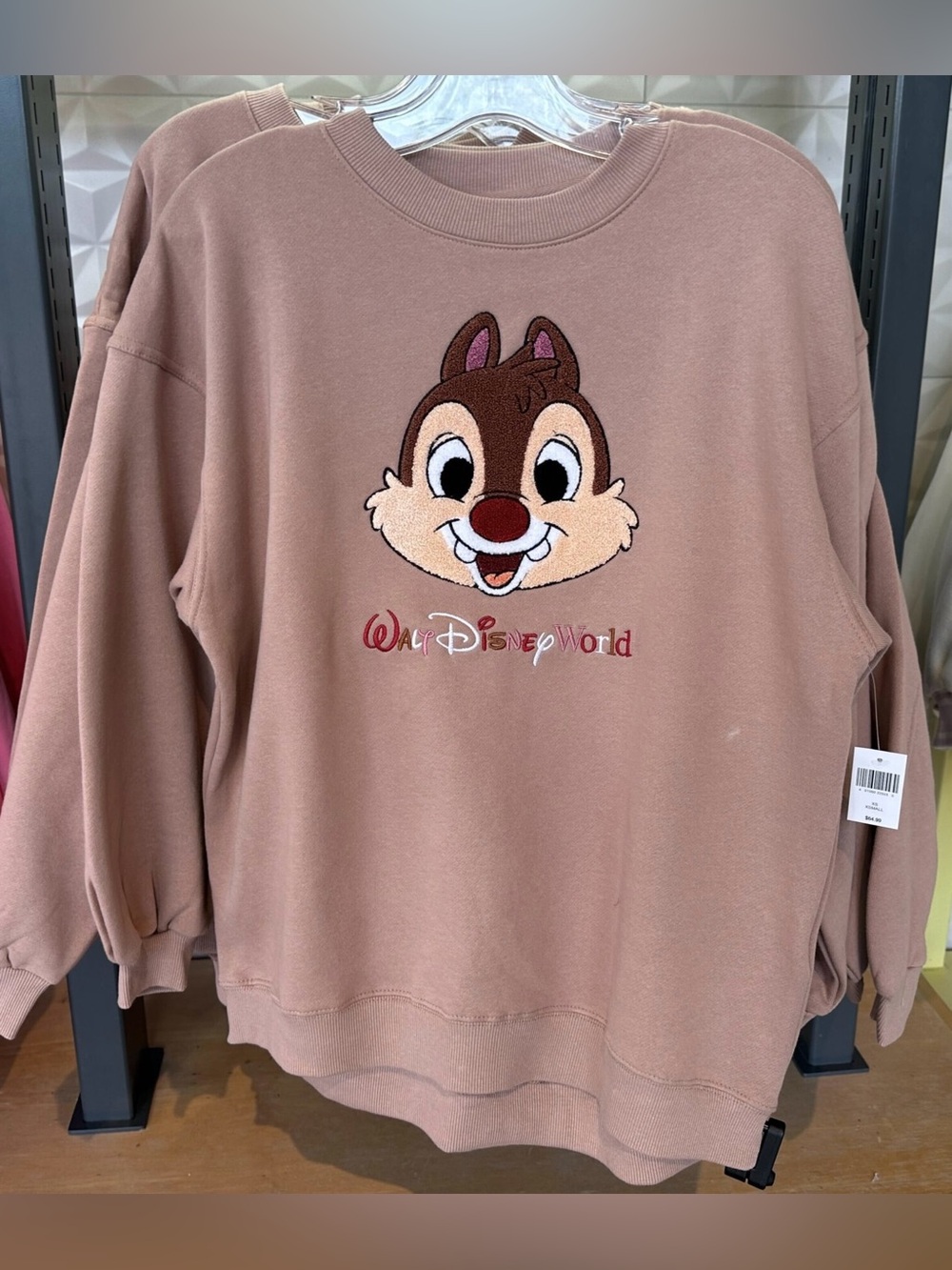 L NWT Walt Disney World Dale Sweatshirt Crewneck Pullover Brown Adult